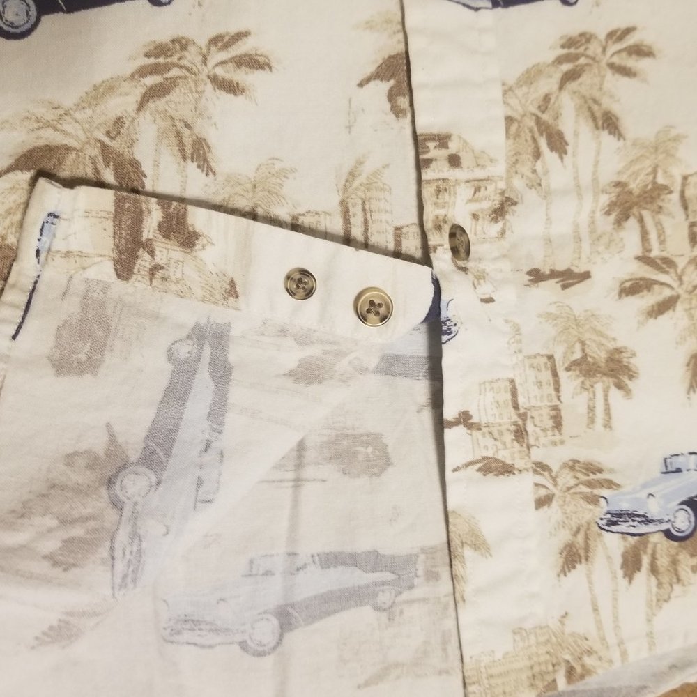 Puritan's beige with cars 2XL men's shirt - Picture 2 of 4